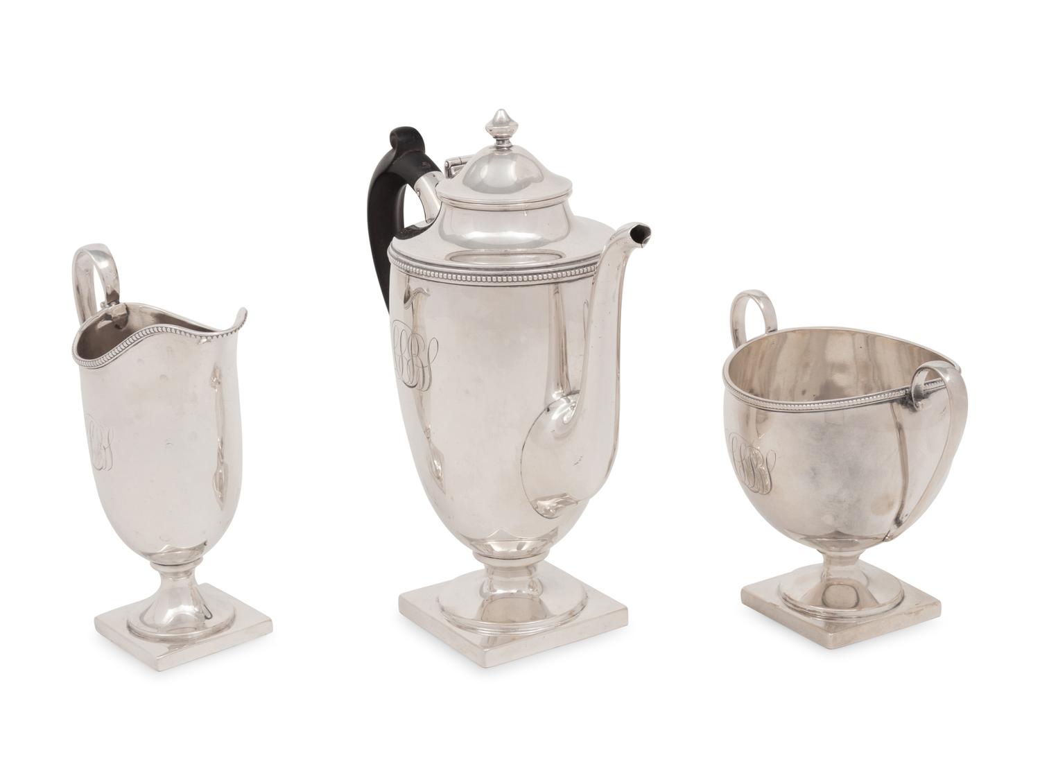 An American Silver Three-Piece Coffee Service