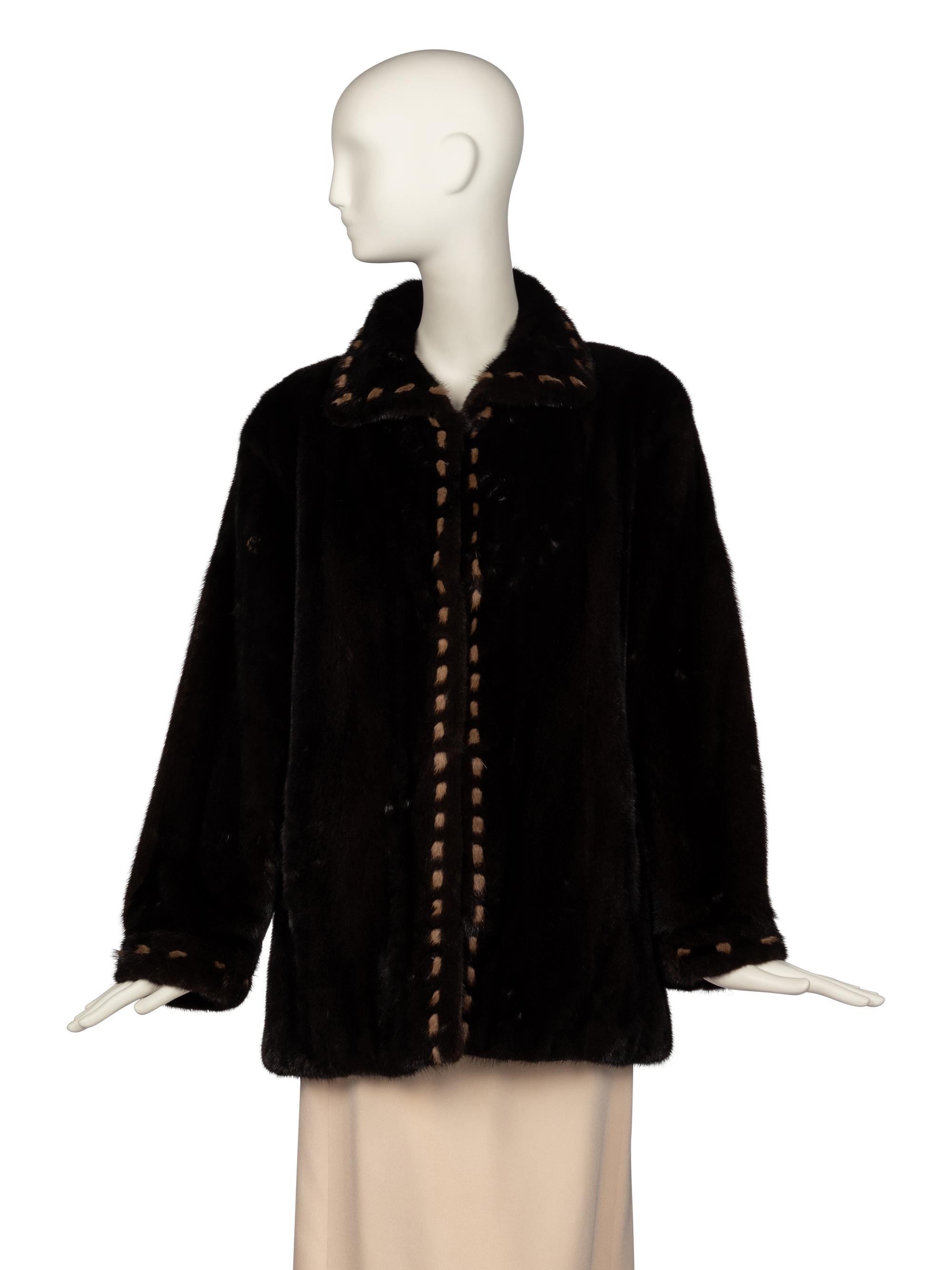 Neiman Marcus Reversible Mink and Leather Jacket, 1980-90s