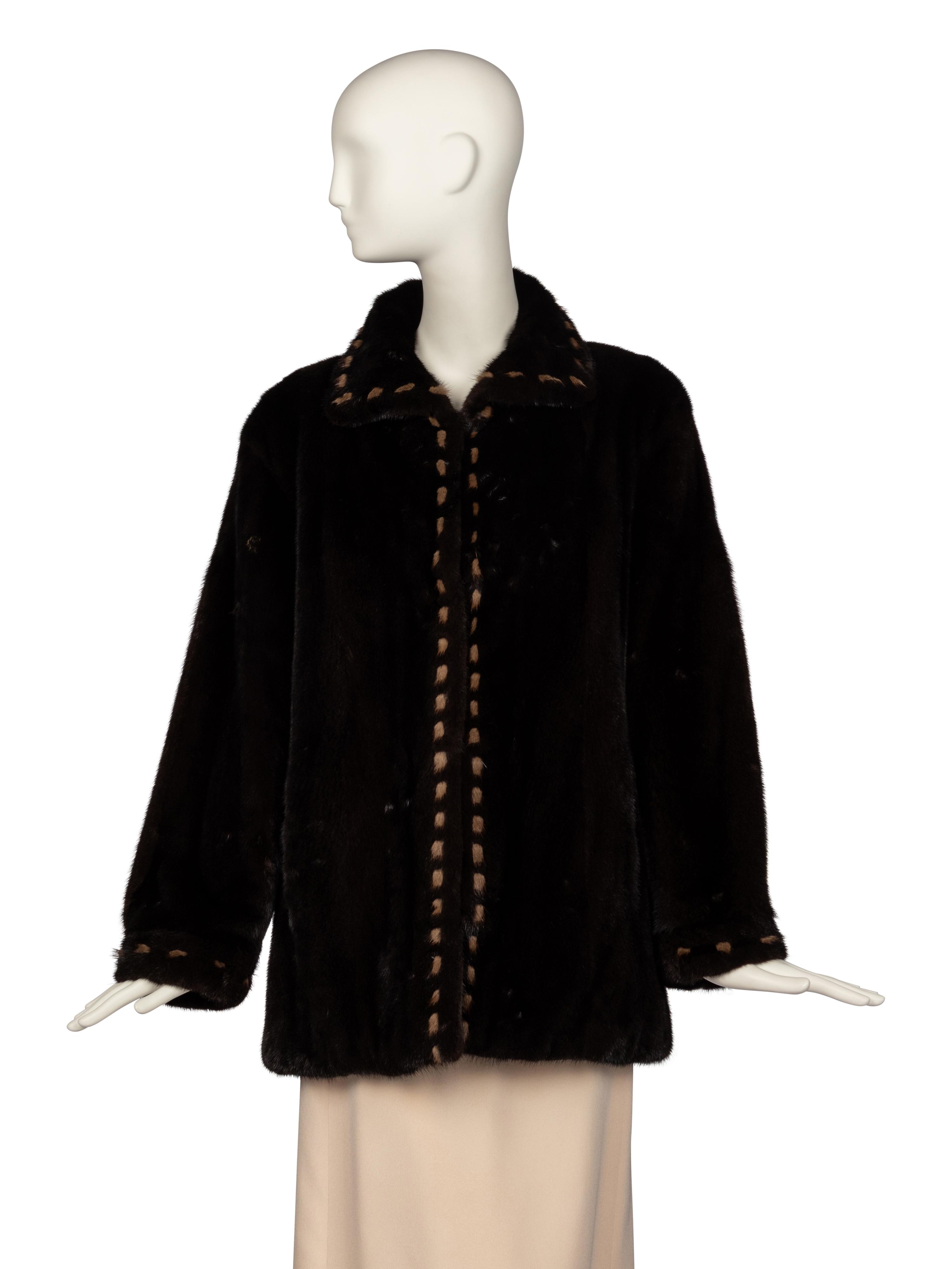 Neiman Marcus Reversible Mink and Leather Jacket, 1980-90s