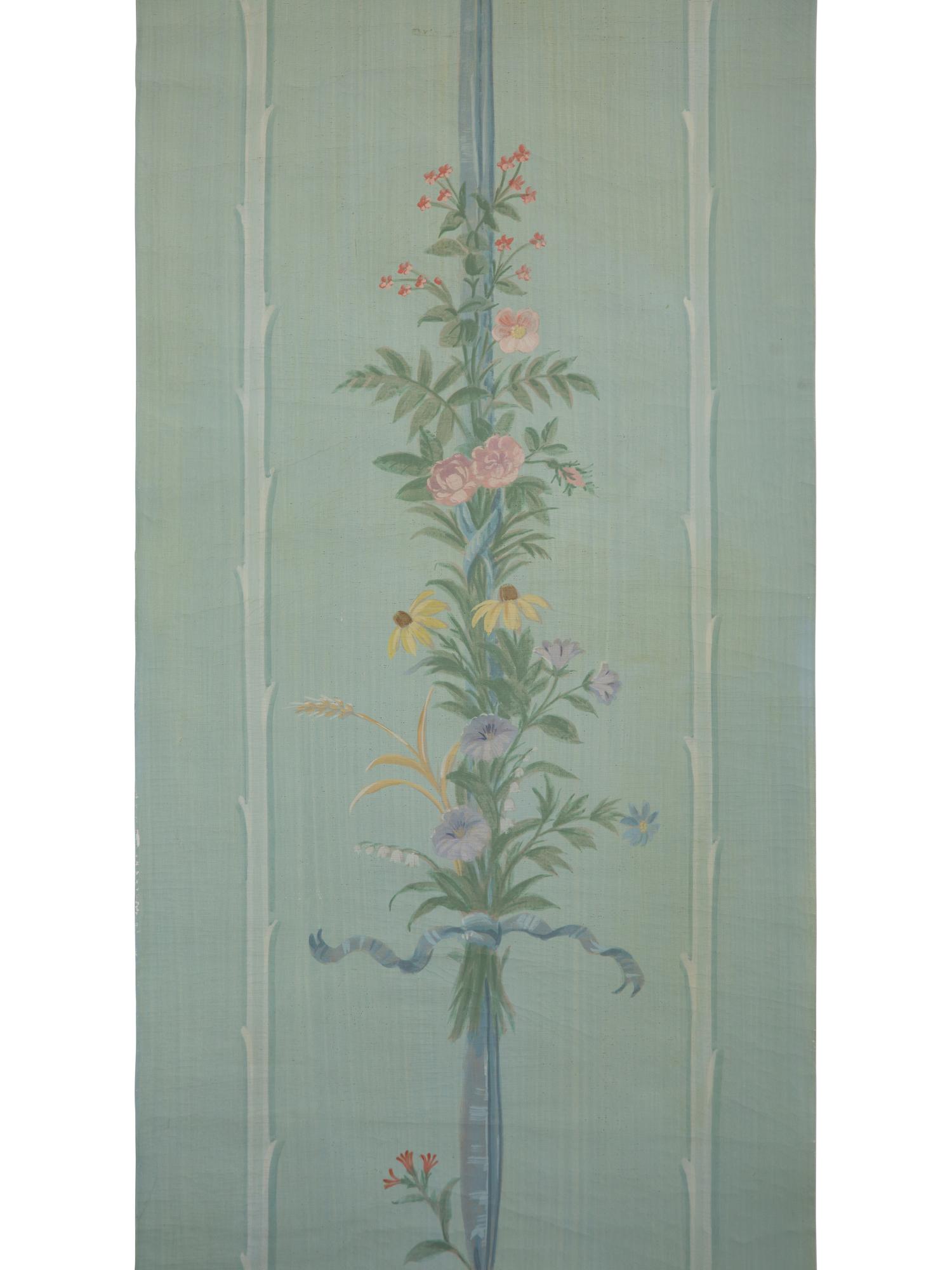 A Group of Eleven Hand Painted Wall Paper Panels Mounted on Canvas by Robert Jackson, muralist for Mario Buatta. — 20th Century