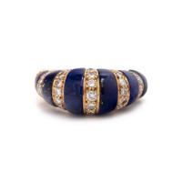 YELLOW GOLD, LAPIS LAZULI, AND DIAMOND RING