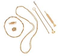 COLLECTION OF YELLOW GOLD JEWELRY