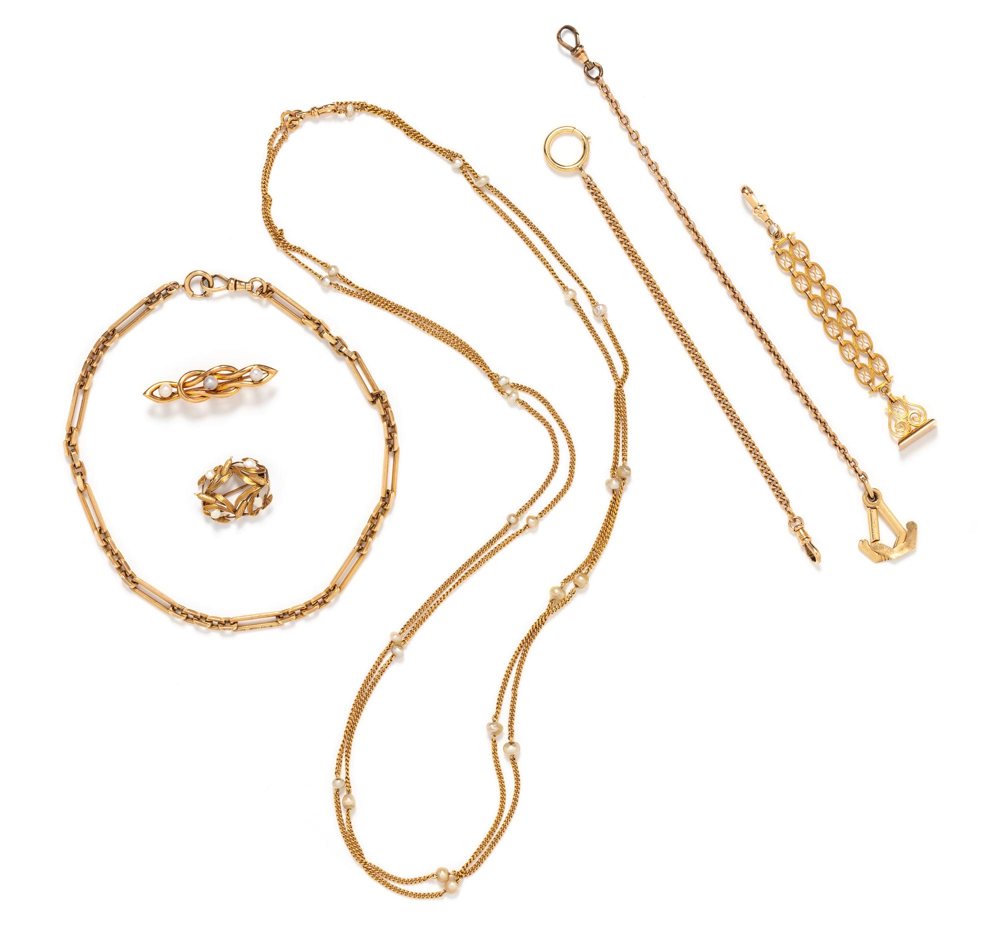 COLLECTION OF YELLOW GOLD JEWELRY