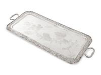 A Chinese Export Silver Serving Tray