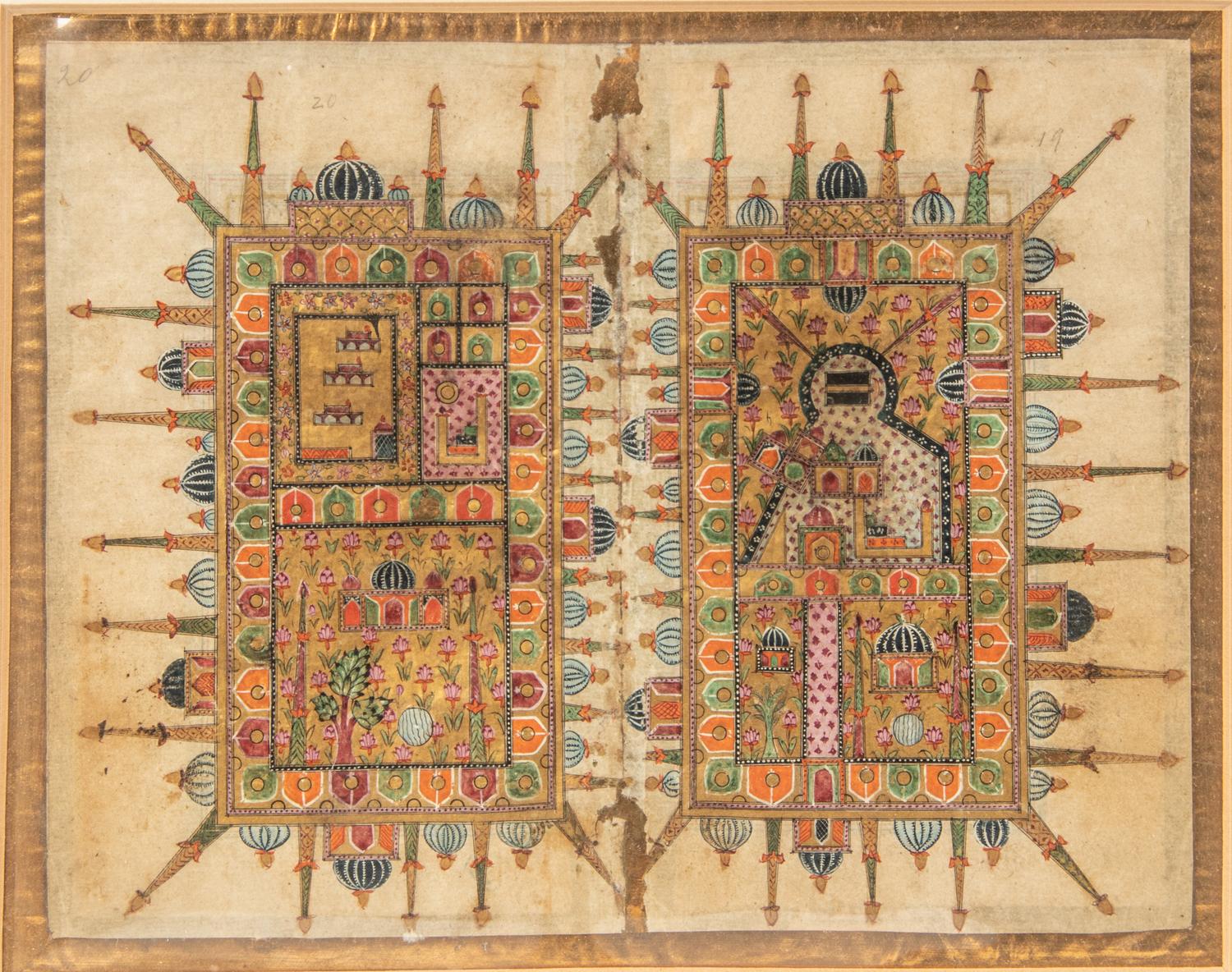 Three Framed Persian Illuminated Pictorial Manuscripts