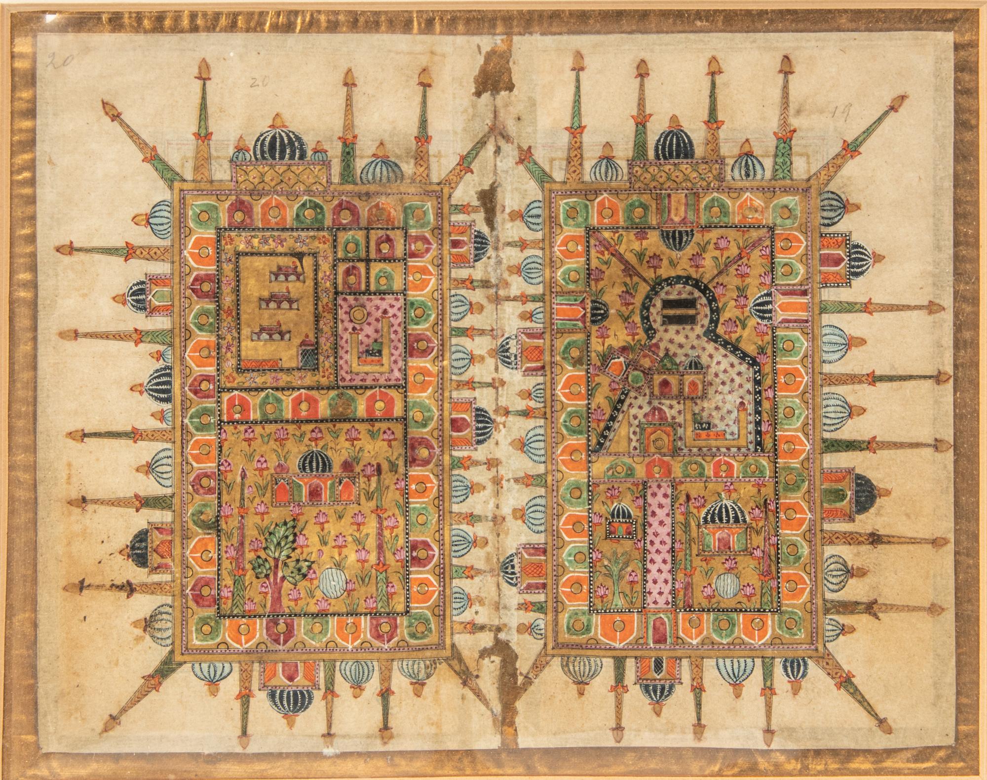 Three Framed Persian Illuminated Pictorial Manuscripts