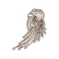 DIAMOND AND PLATINUM SPRAY BROOCH