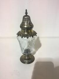 An American Silver and Etched Glass Muffineer, William B. Durgin & Co., Concord, NH, retailed by Spaulding & Co., Chicago, with a folia