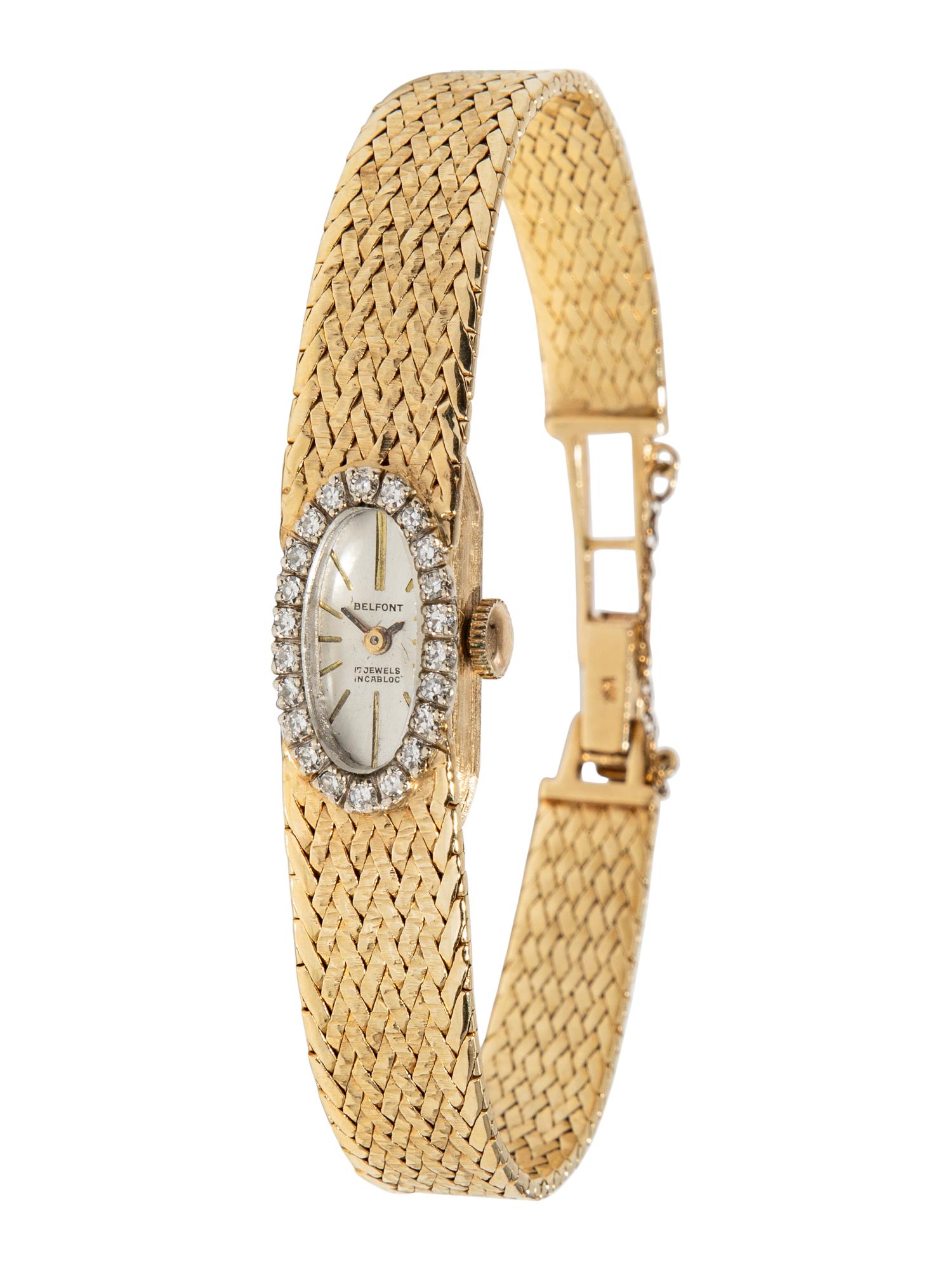 BELFONT, YELLOW GOLD AND DIAMOND WATCH
