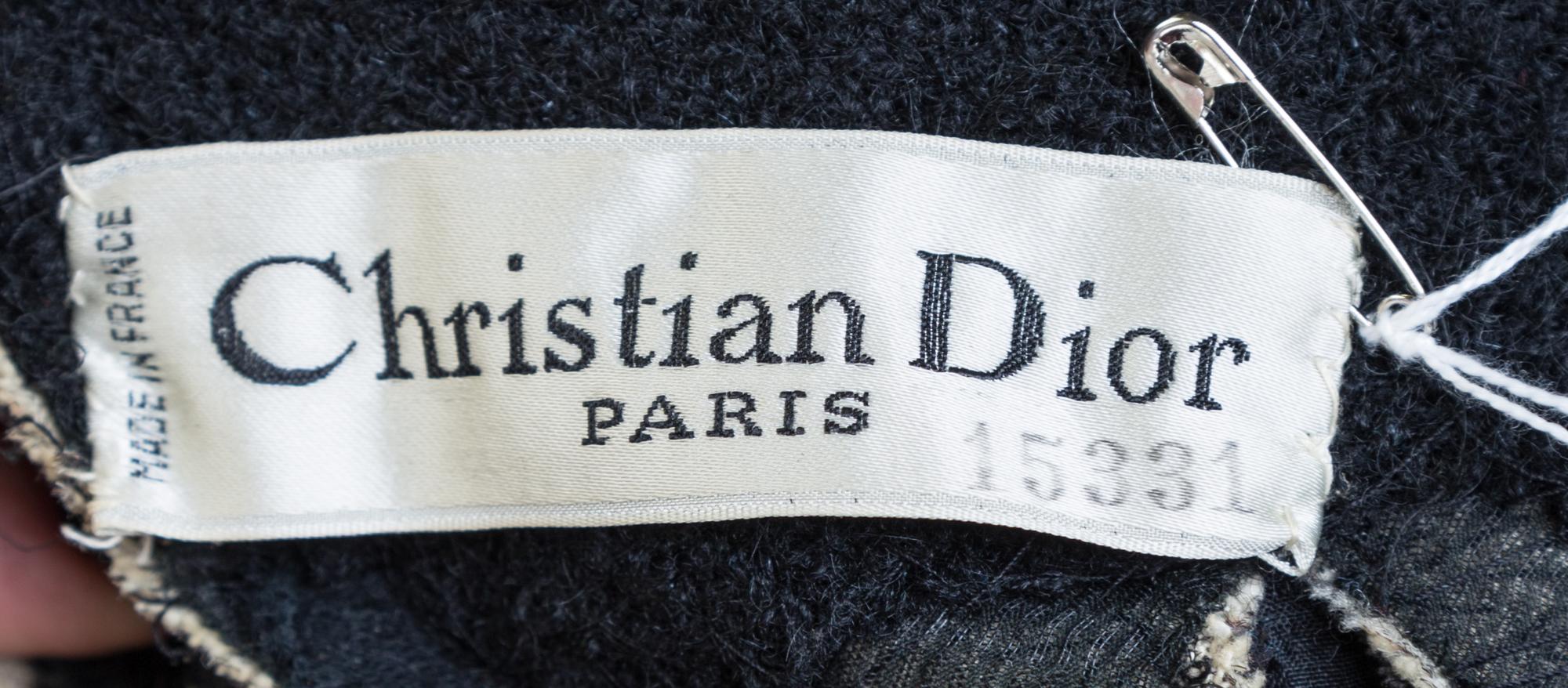 A Christian Dior Black Wool Dress, No size.