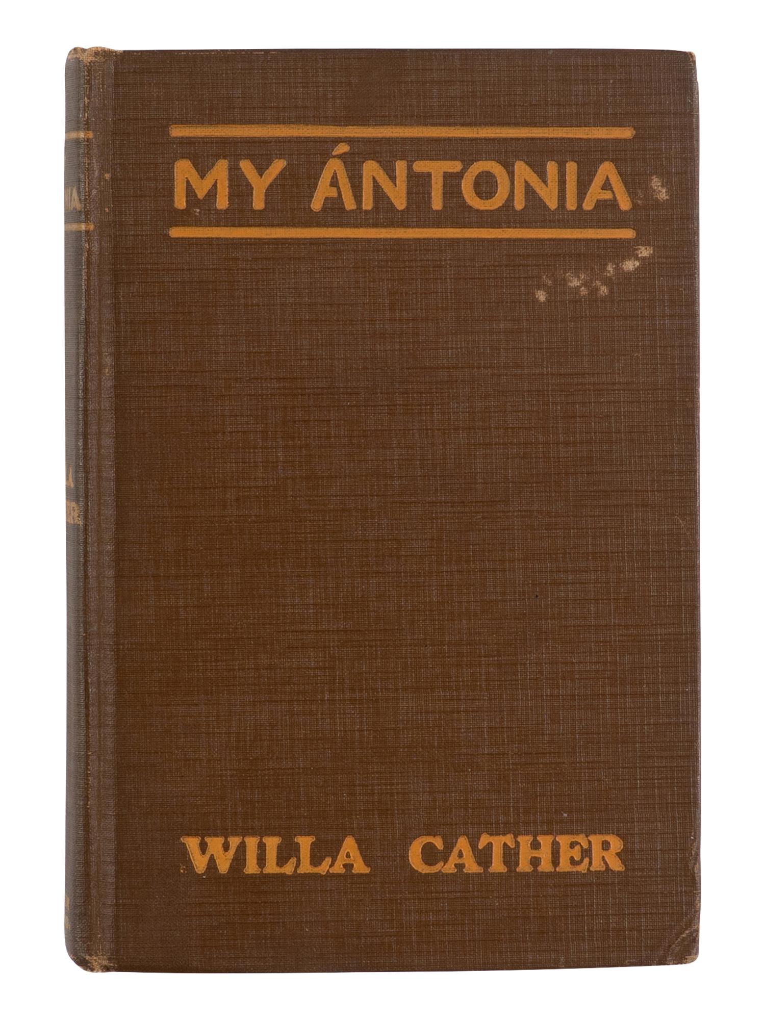 CATHER, Willa Sibert (1873-1947). My Ántonia . Boston and New York: Houghton Mifflin Company, 1918.