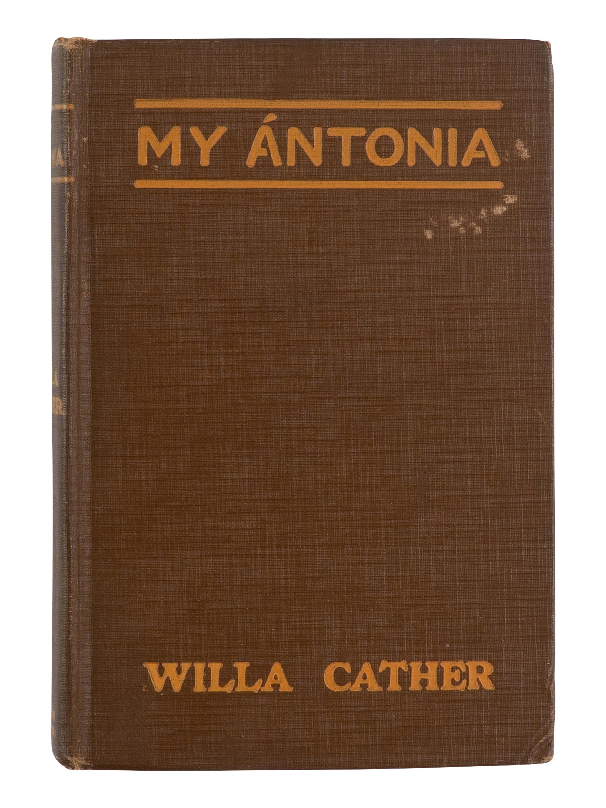 CATHER, Willa Sibert (1873-1947). My Ántonia . Boston and New York: Houghton Mifflin Company, 1918.