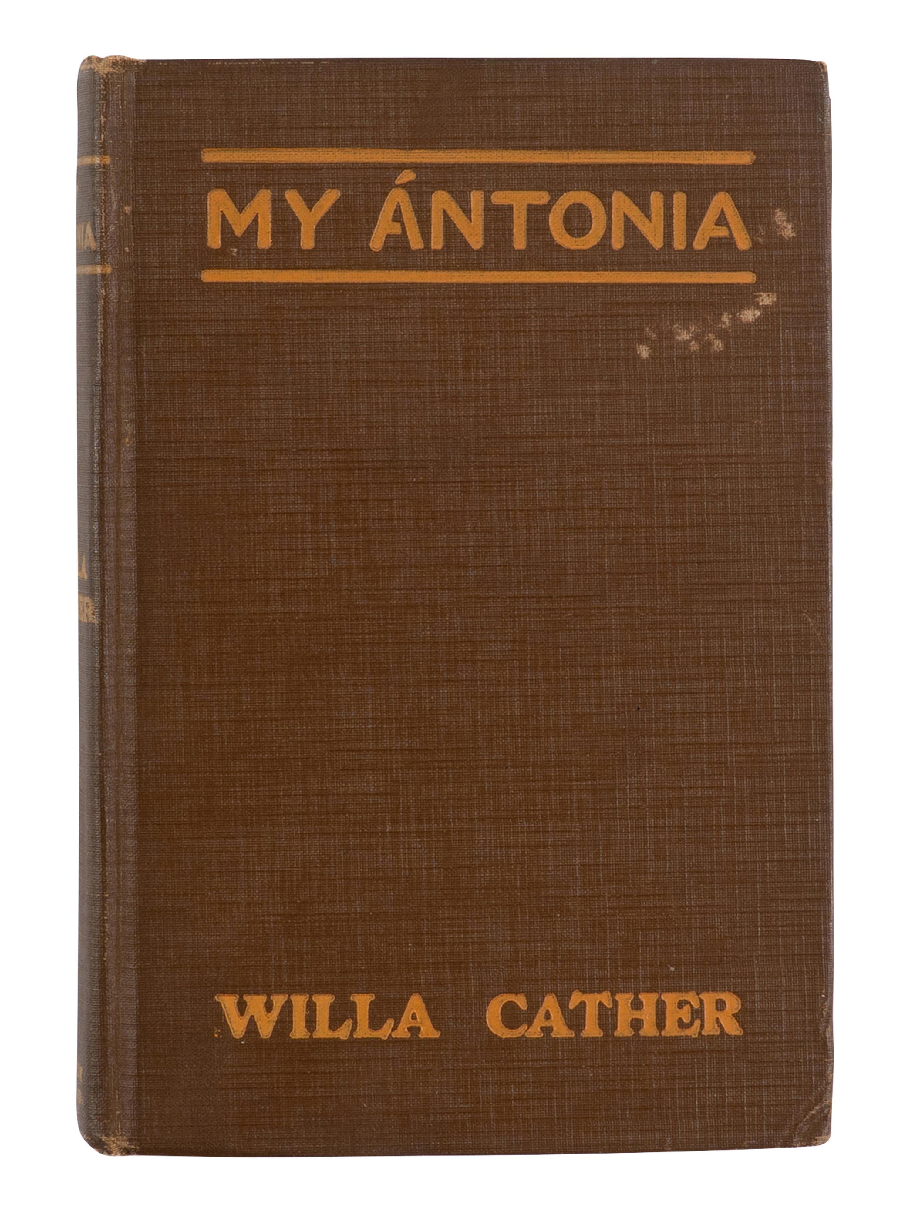 CATHER, Willa Sibert (1873-1947). My Ántonia . Boston and New York: Houghton Mifflin Company, 1918.