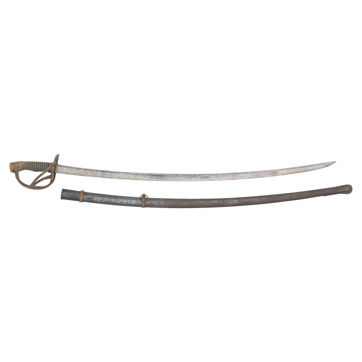 Klingenthal Model 1840/60 Cavalry Officers Saber Inscribed to Major (Col) Daniel Chaplin 2nd Maine Infantry