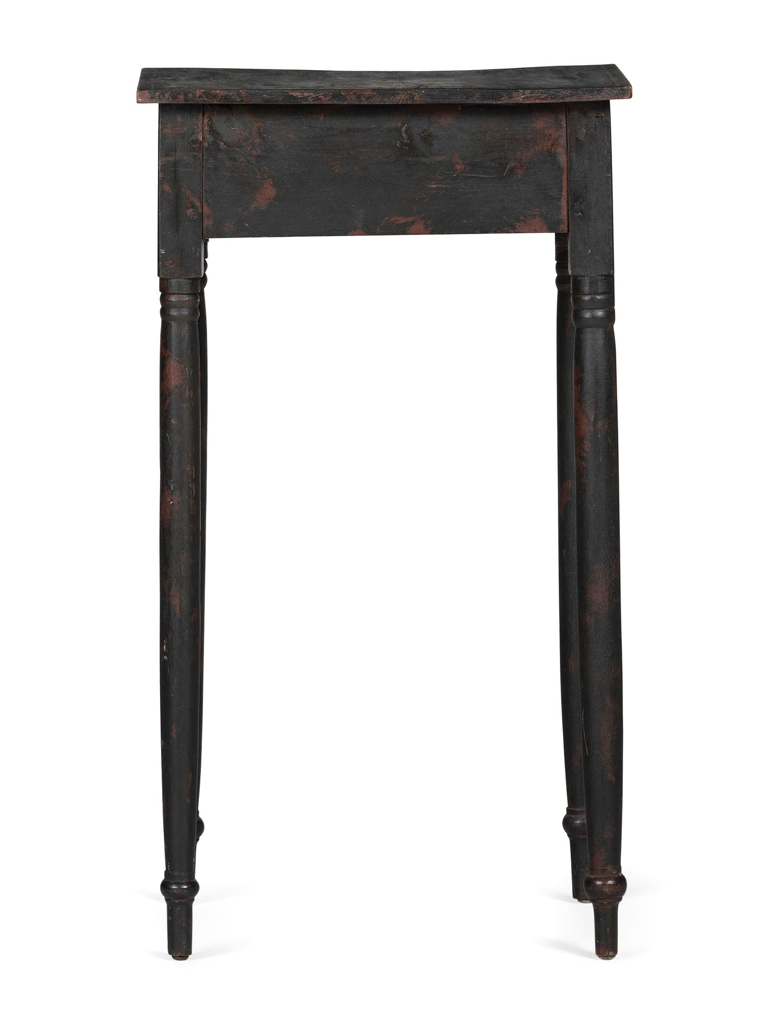 A Paint Decorated Pine One-Drawer Work Stand