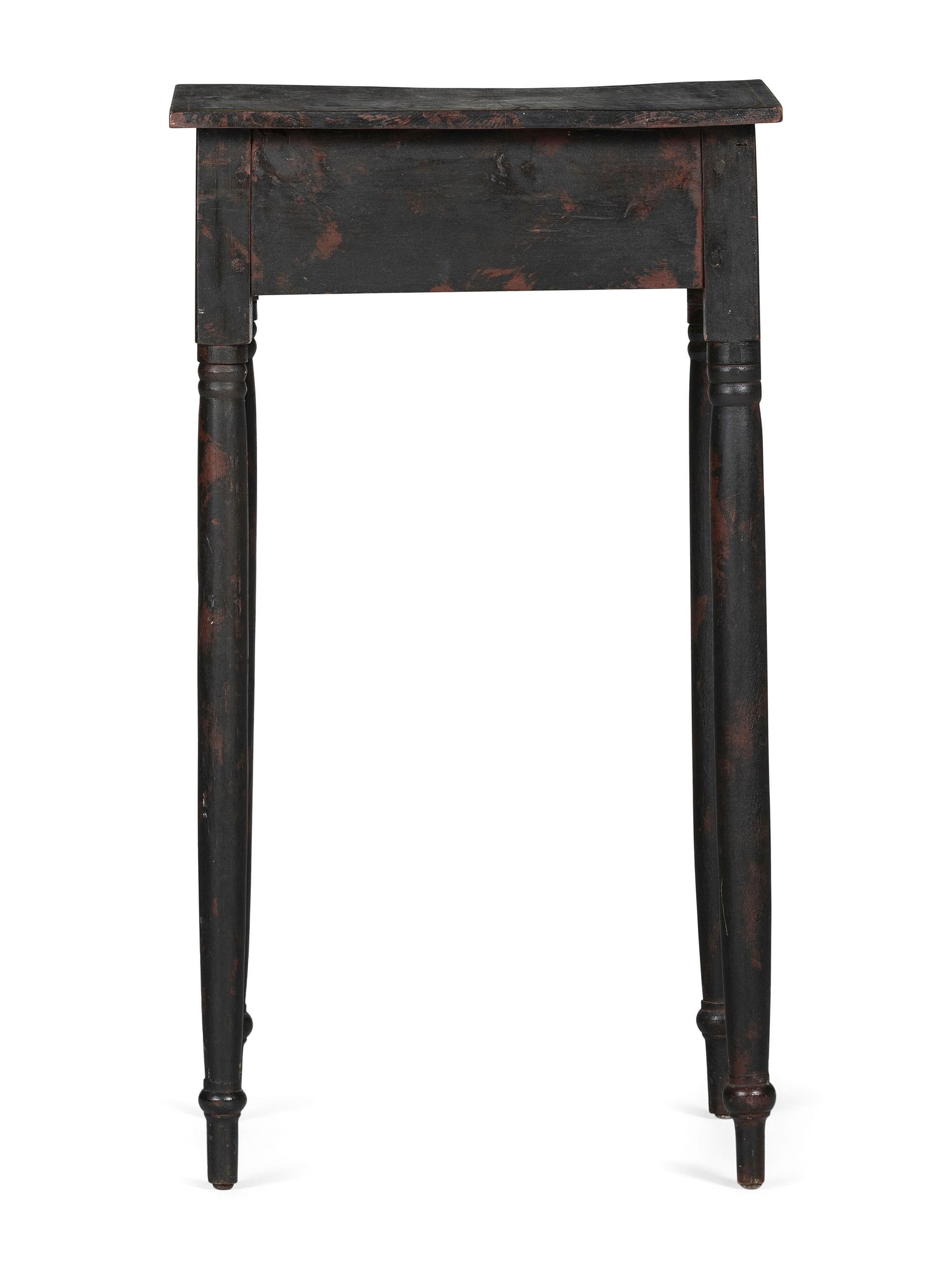 A Paint Decorated Pine One-Drawer Work Stand