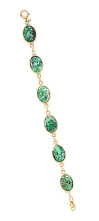 A 14 Karat Yellow Gold and Jade Bracelet, 8.10 dwts.