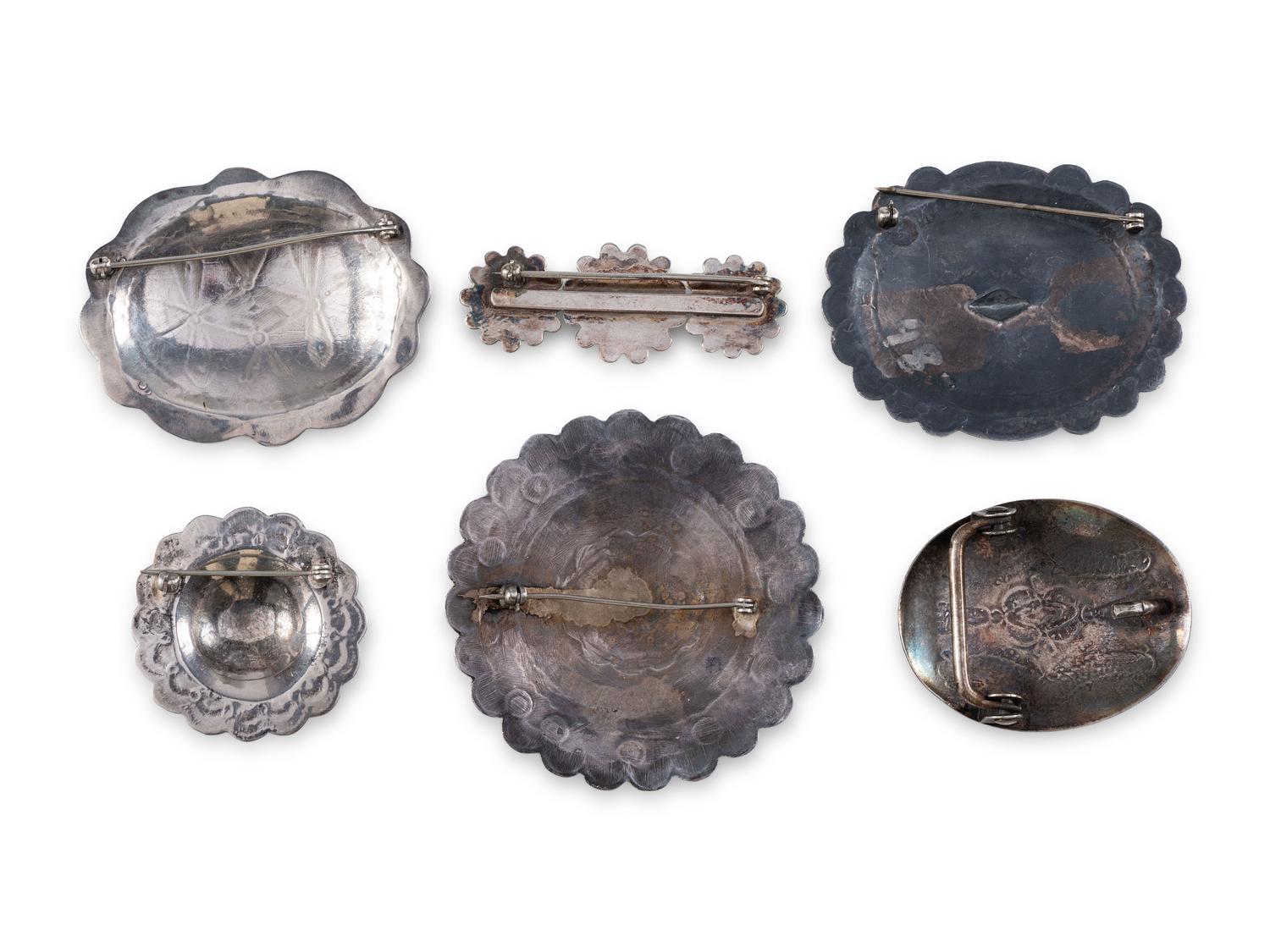 Navajo Silver Belt Buckle AND Pins / Broches