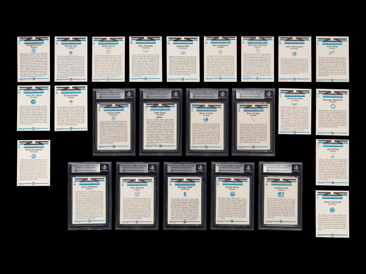 A Group of 25 1982 Donruss Diamond Kings Signed Autograph Baseball Cards Including Multiple Hall of Famers,