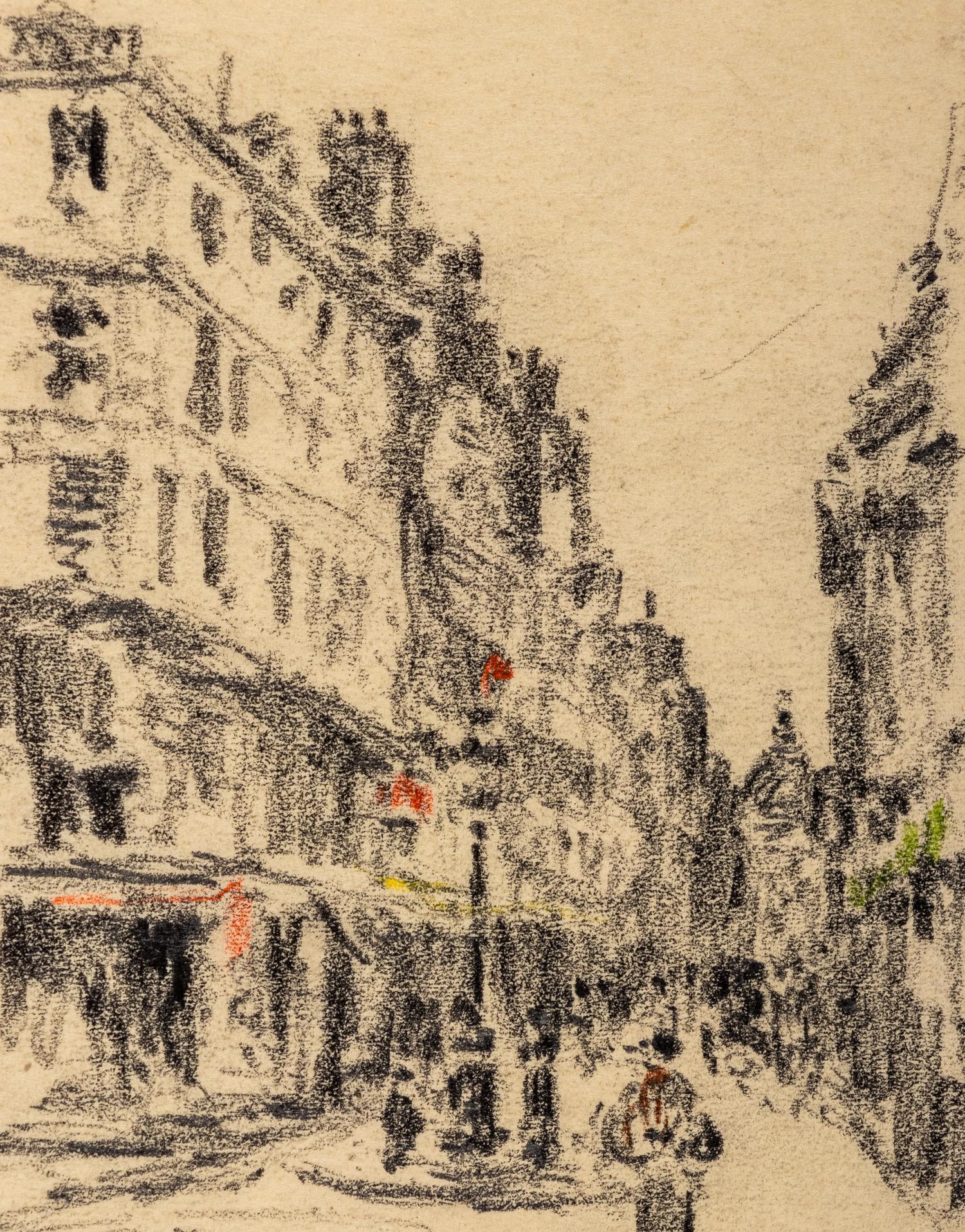 Parisian Street Scene with the Comédie-Française in the Distance