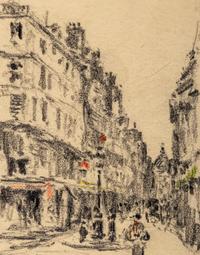 Parisian Street Scene with the Comédie-Française in the Distance