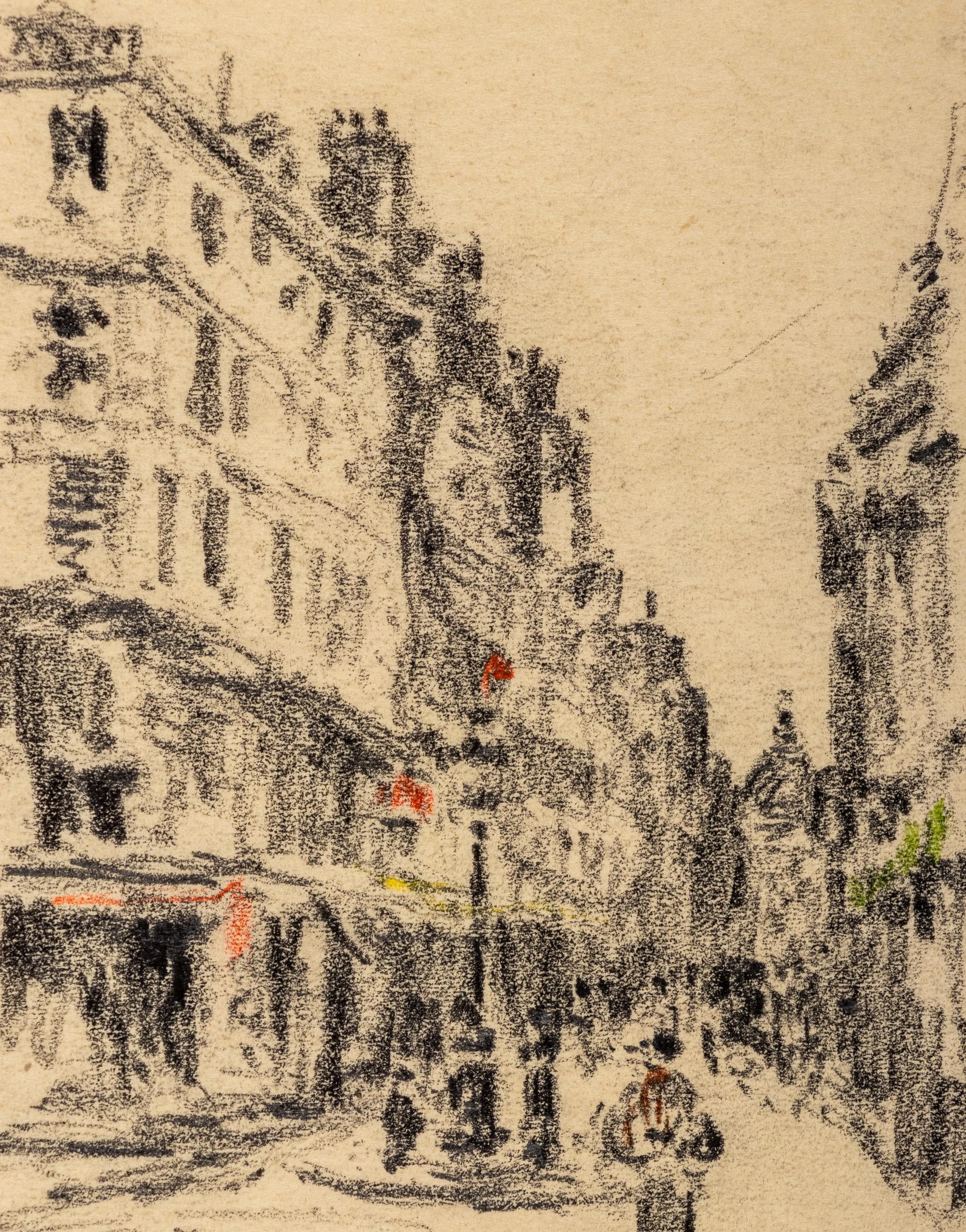 Parisian Street Scene with the Comédie-Française in the Distance