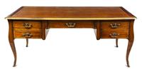 A Louis Philippe Brass Inlaid Fruitwood Bureau Plat Height 30 inches. — MID-19TH CENTURY