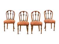 A Set of Four Edwardian Painted Side Chairs