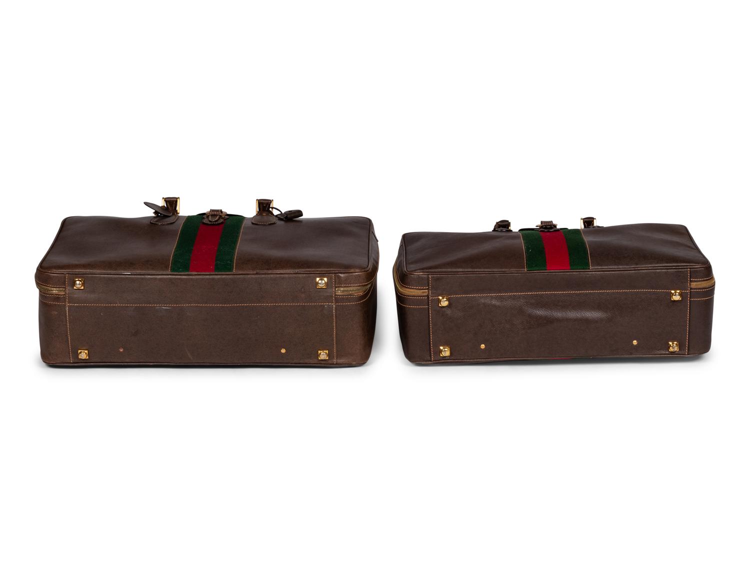 Two Gucci Leather Suitcases, 1970s