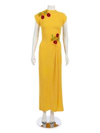 Three Dresses; One Rosenstein, One Yellow Crepe, One Black with Soutache, 1940s