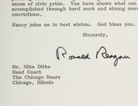 A 1986 Ronald Reagan Signed Letter As President to Mike Ditka