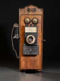 A Kellogg Oak Wall Telephone