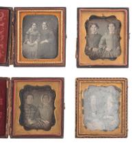[EARLY PHOTOGRAPHY]. 28 sixth plate daguerreotypes featuring pairs of female subjects.
