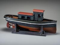 A Painted Wood Model of the Tugboat Muriel