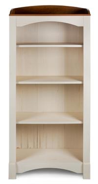 A White-Painted Bookshelf Height 62 3/4 x width 29 1/2 x depth 12 inches.
