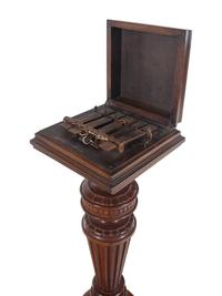 A Victorian Walnut Dinner Bell Pedestal