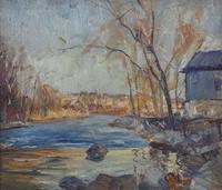 Walter Emerson Baum (American 1884-1956) - Winter Scene with Stream