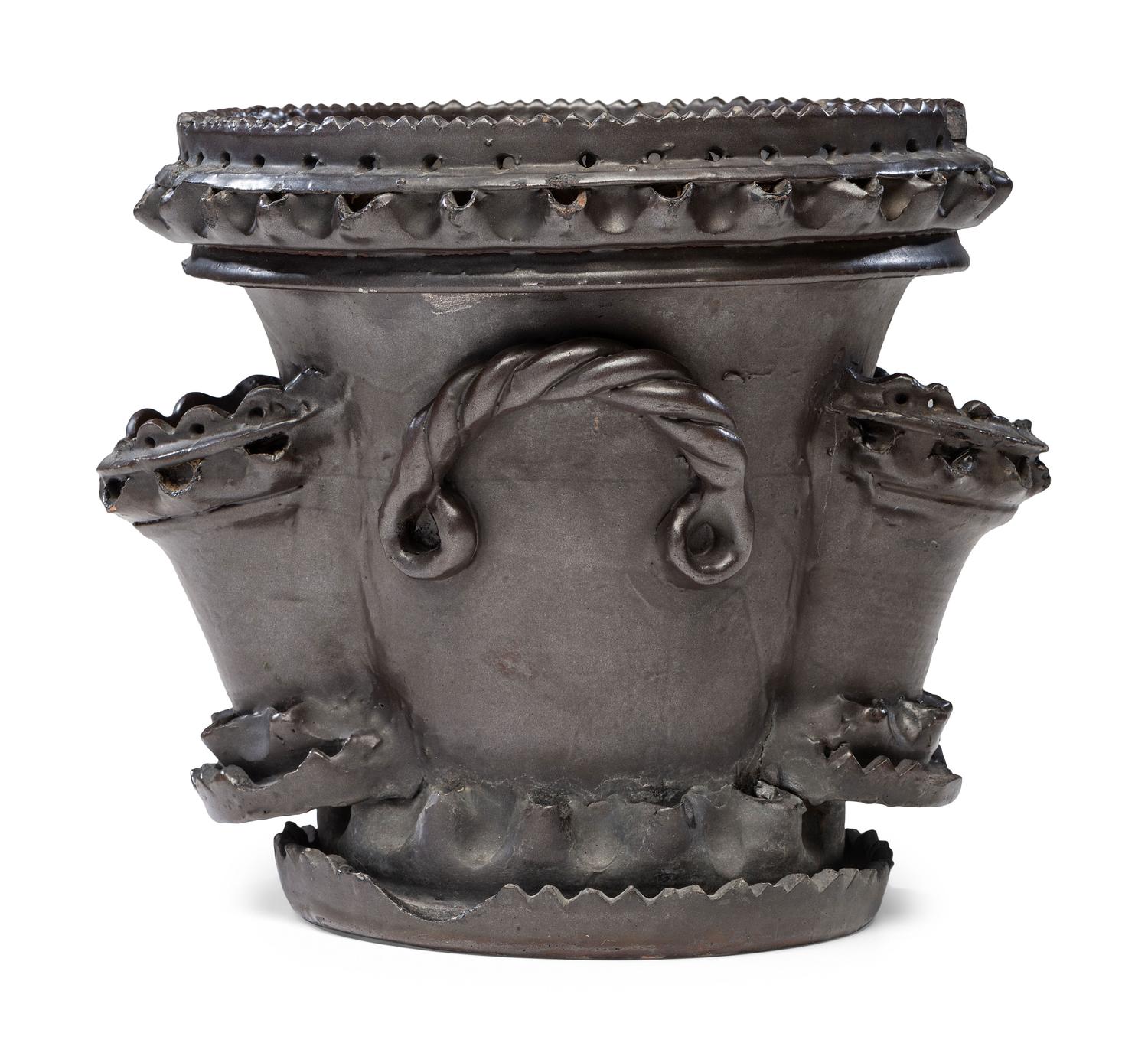 An Albany Glaze Stoneware Flower Pot