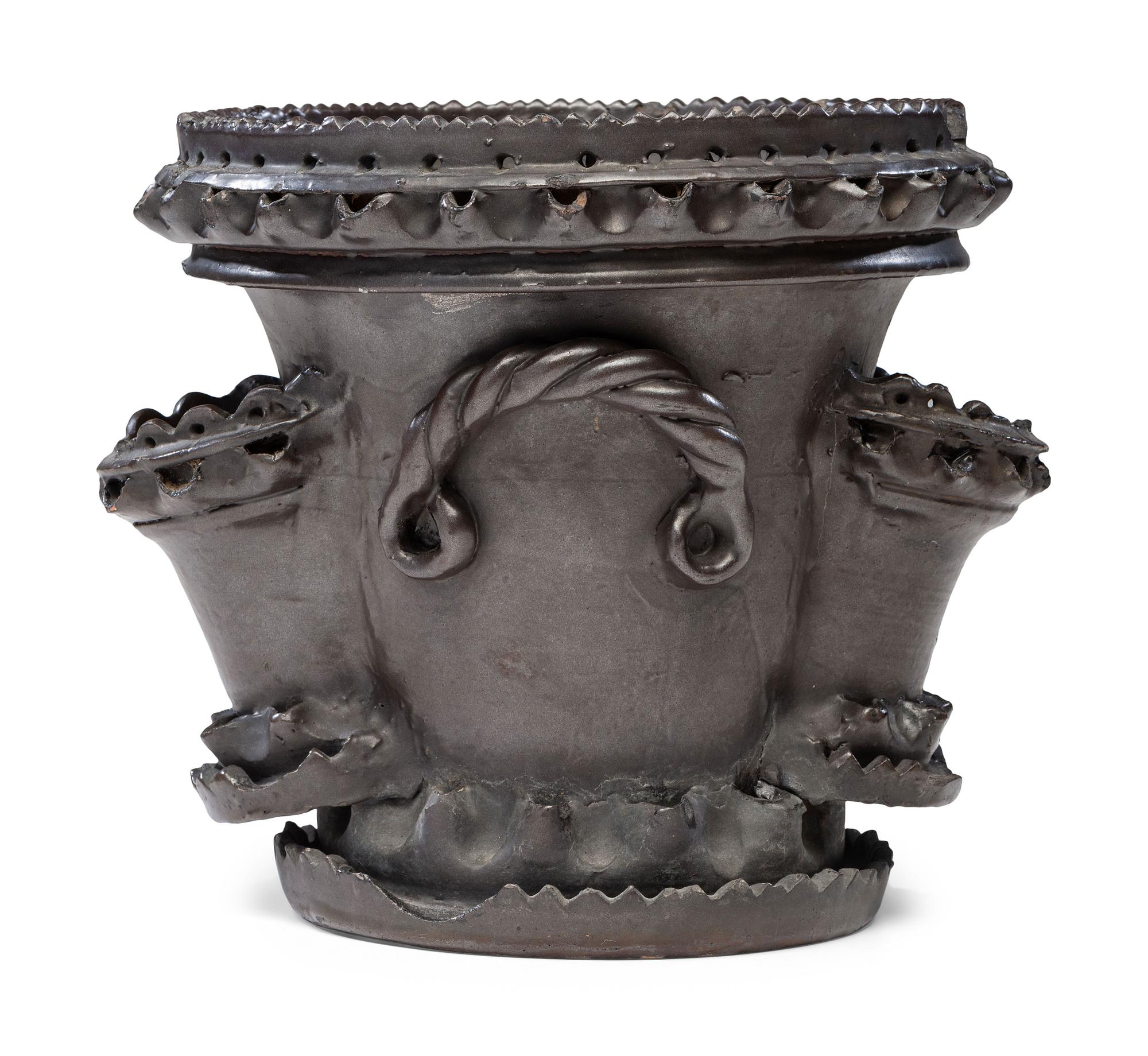 An Albany Glaze Stoneware Flower Pot