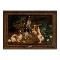 Neville Lytton (English, 1879-1951) — Four Cavalier King Charles Spaniels, ca. 1910