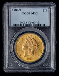 A United States 1888-S Liberty Head $20 Gold Coin