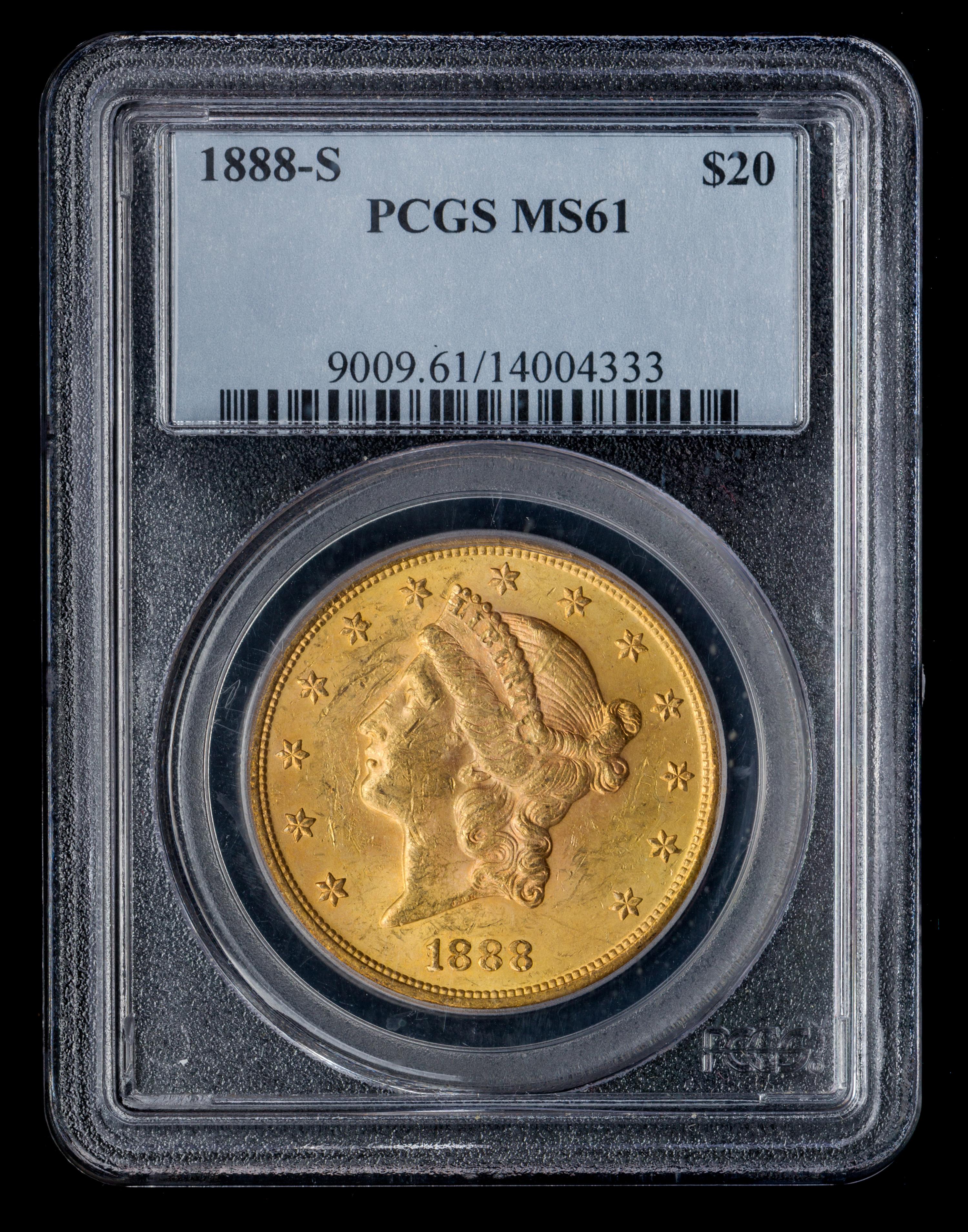 A United States 1888-S Liberty Head $20 Gold Coin