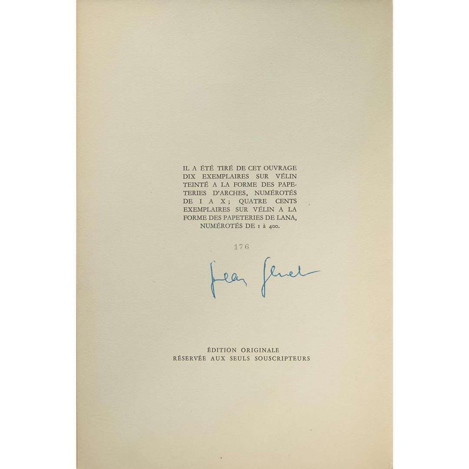 [Literature] Genet, Jean Group of 2 Titles: One Signed Limited Edition, and One Inscribed