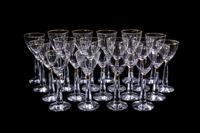 A Moser Casanova Gold Glass Stemware Service