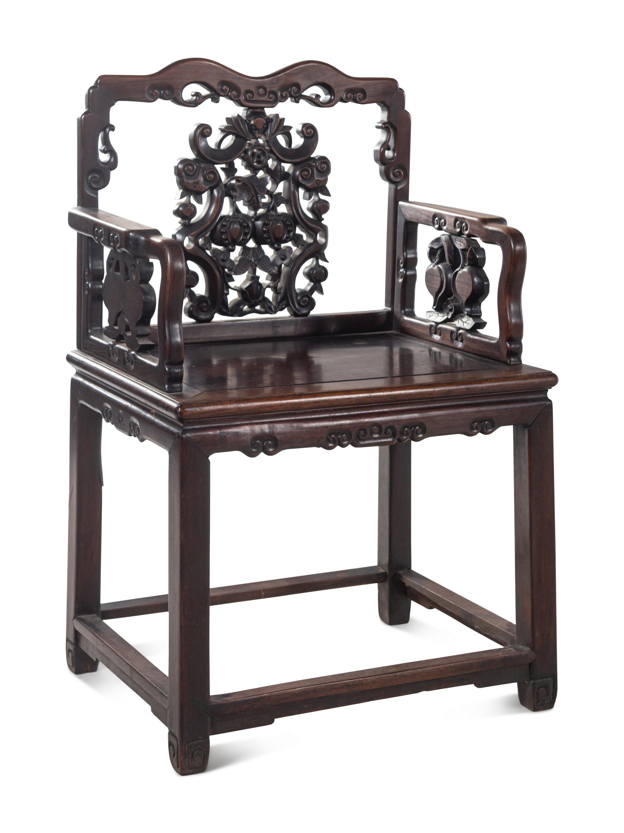 A Pair of Rosewood Armchairs, Meiguiyi