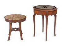 Two Neoclassical Marble-Top Side Tables