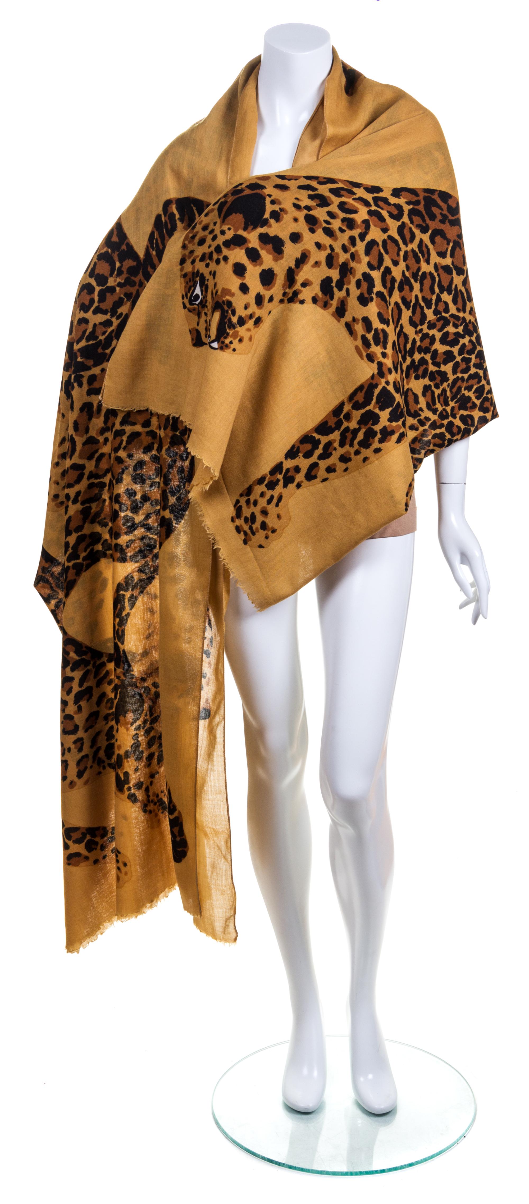 An Yves Saint Laurent Wool Blend Shawl, 90".