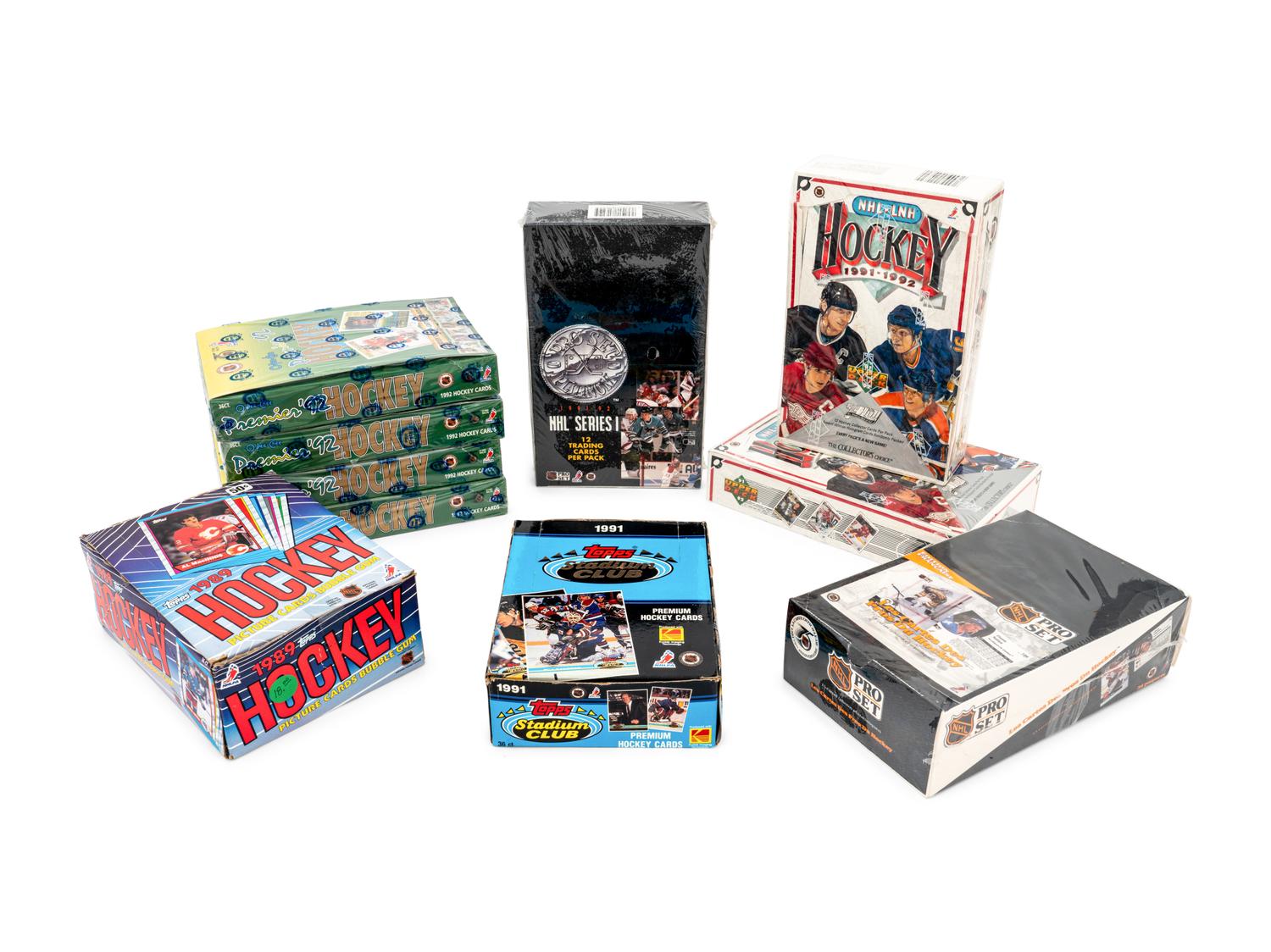 A Large Group of Unopened Hockey Card Material,