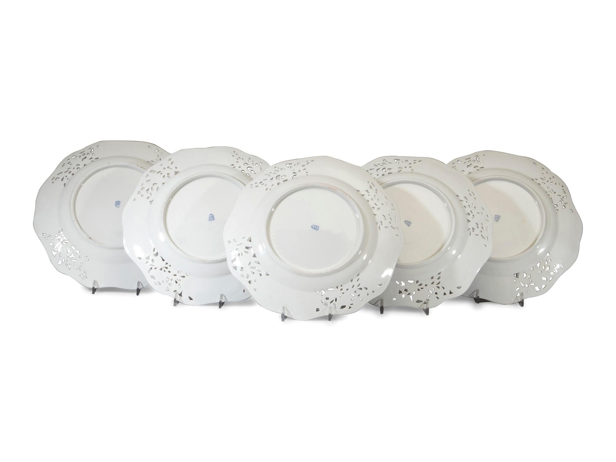 Twelve Vienna Porcelain Reticulated Dinner Plates