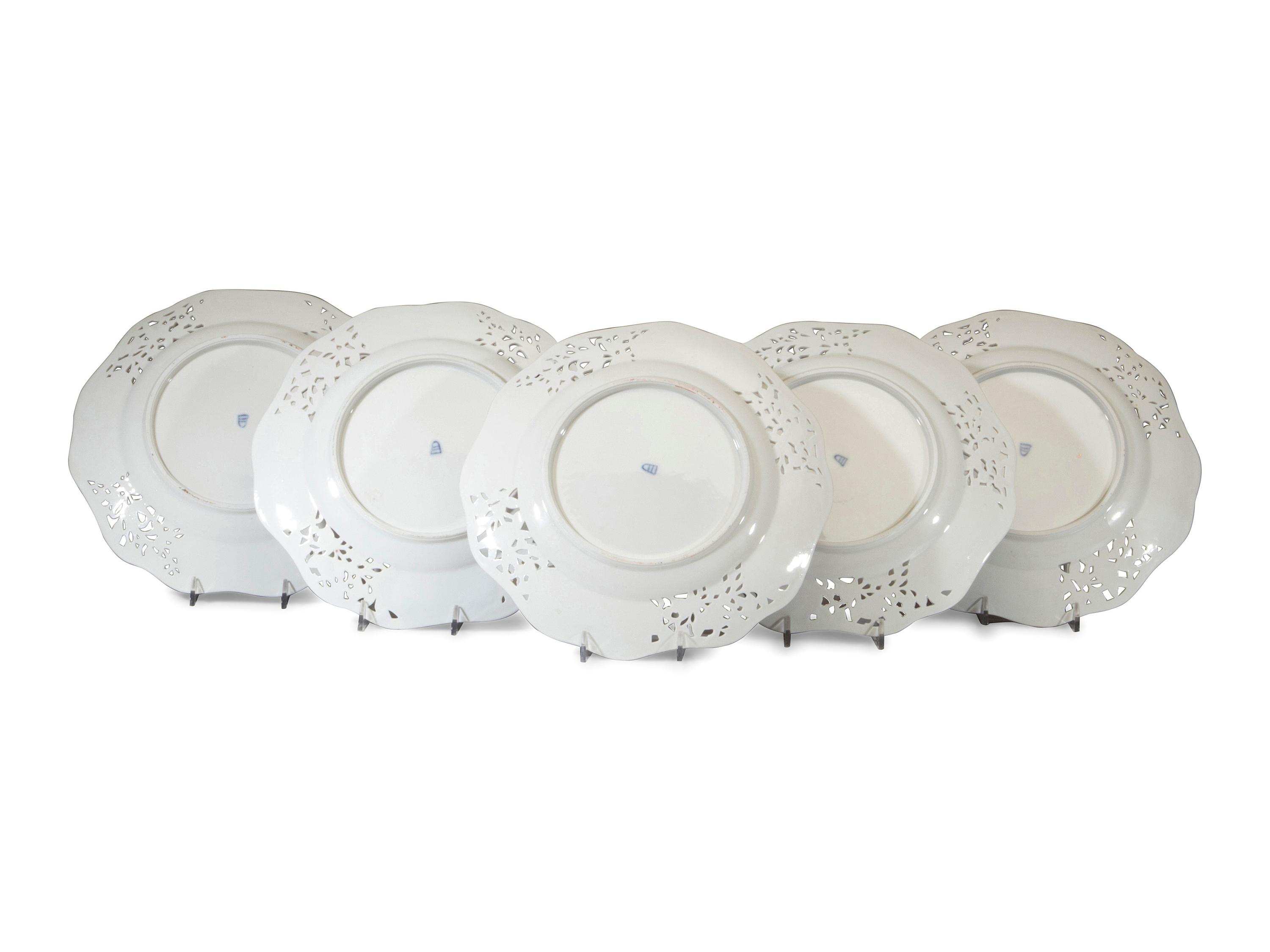 Twelve Vienna Porcelain Reticulated Dinner Plates